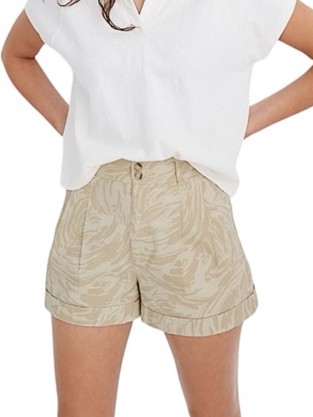 Madewell Pleated Shorts in Brushing Up AJ530 size 0 NWT